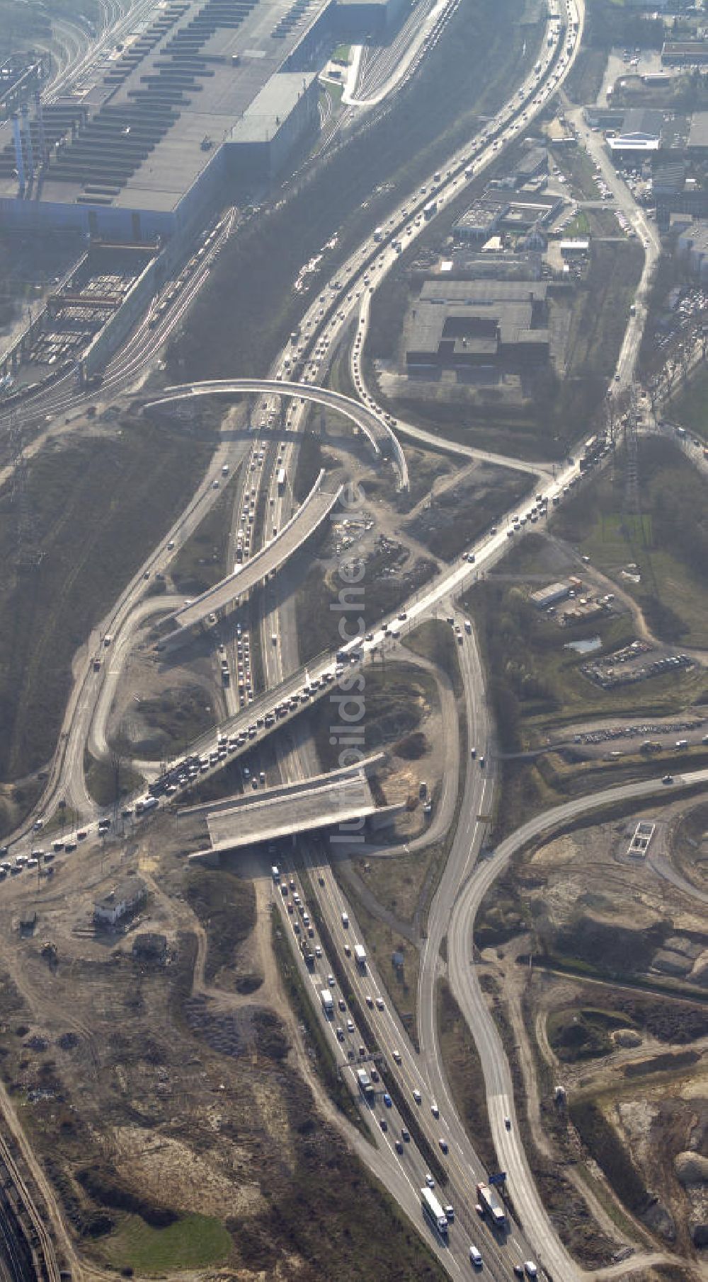 BOCHUM OT Stahlhausen von oben - Sechsstreifiger Ausbau der A40 zwischen den Anschlussstellen Gelsenkirchen und Bochum-Stahlhausen