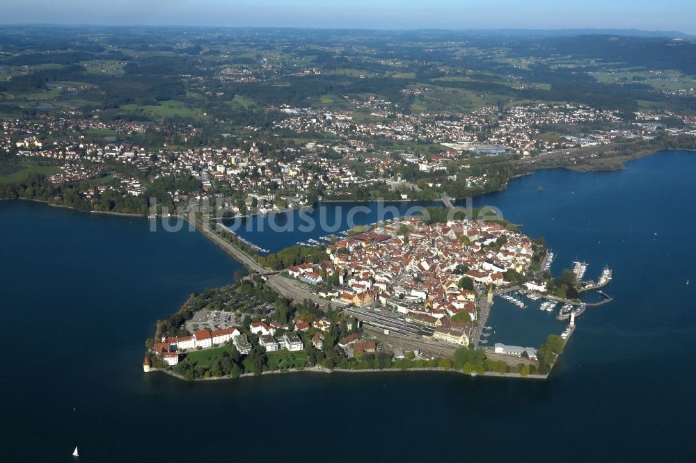 Luftbild Lindau (Bodensee) - See- Insel auf dem Bodensee in Lindau (Bodensee) im Bundesland Bayern, Deutschland