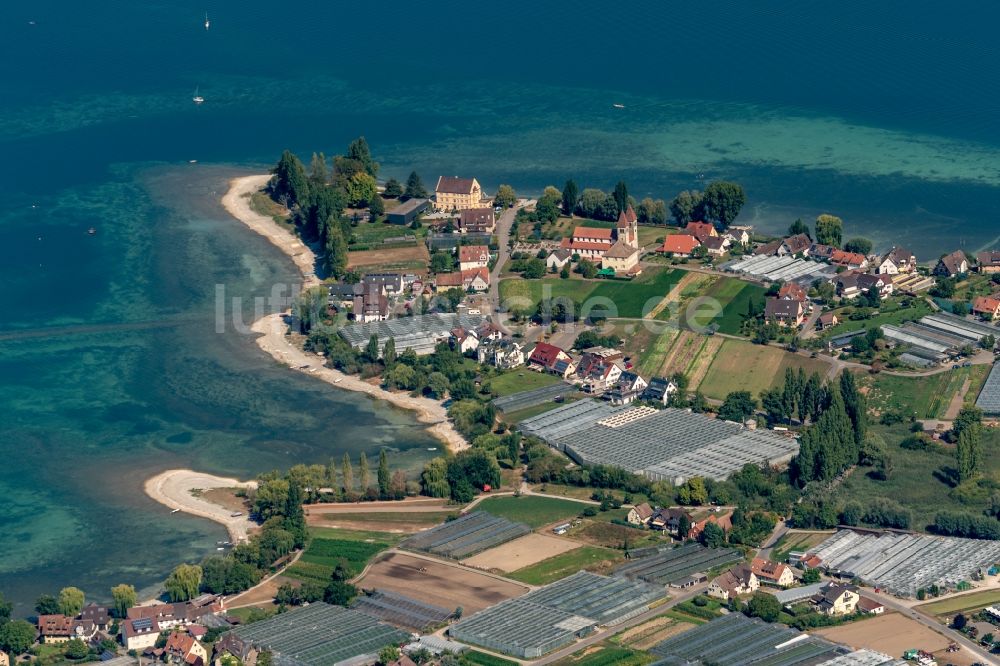 Luftbild Reichenau - See- Insel auf dem Bodensee in Reichenau im Bundesland Baden-Württemberg, Deutschland