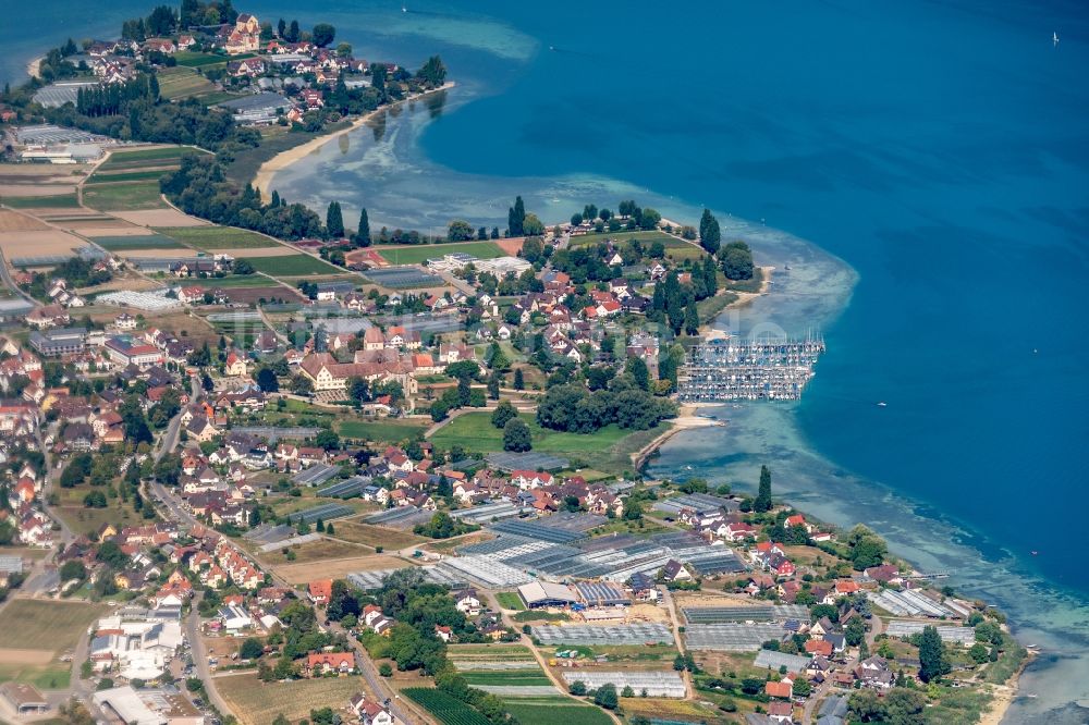 Luftbild Reichenau - See- Insel auf dem Bodensee in Reichenau im Bundesland Baden-Württemberg, Deutschland