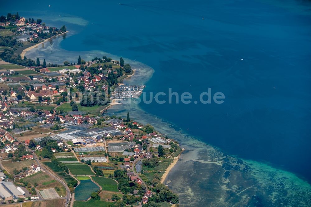 Luftaufnahme Reichenau - See- Insel auf dem Bodensee in Reichenau im Bundesland Baden-Württemberg, Deutschland