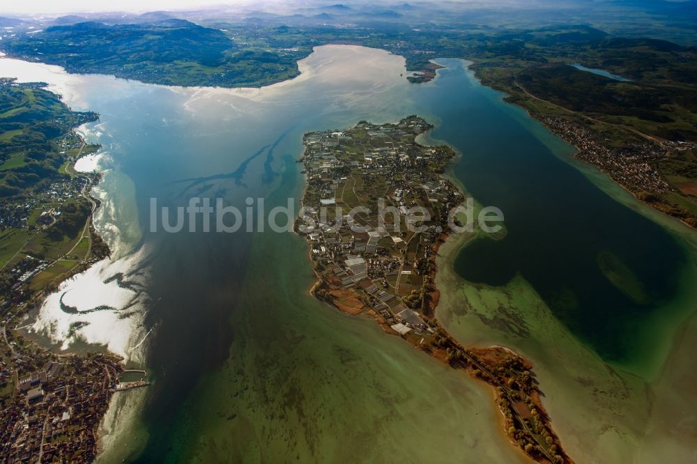 Luftbild Reichenau - See- Insel auf dem Bodensee in Reichenau im Bundesland Baden-Württemberg, Deutschland