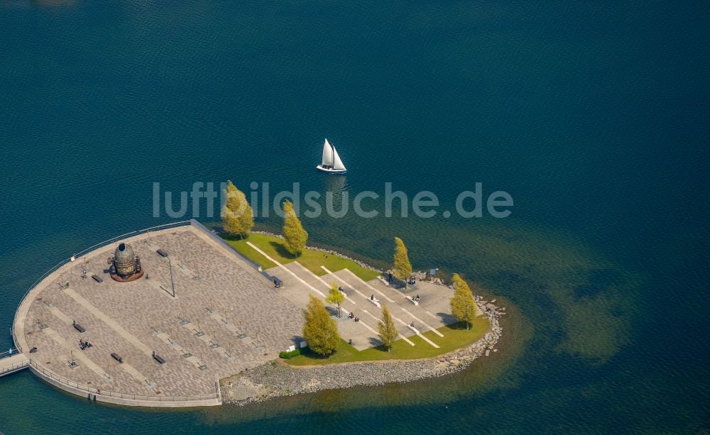 Dortmund aus der Vogelperspektive: See- Insel Kulturinsel auf dem Phoenixsee in Dortmund im Bundesland Nordrhein-Westfalen