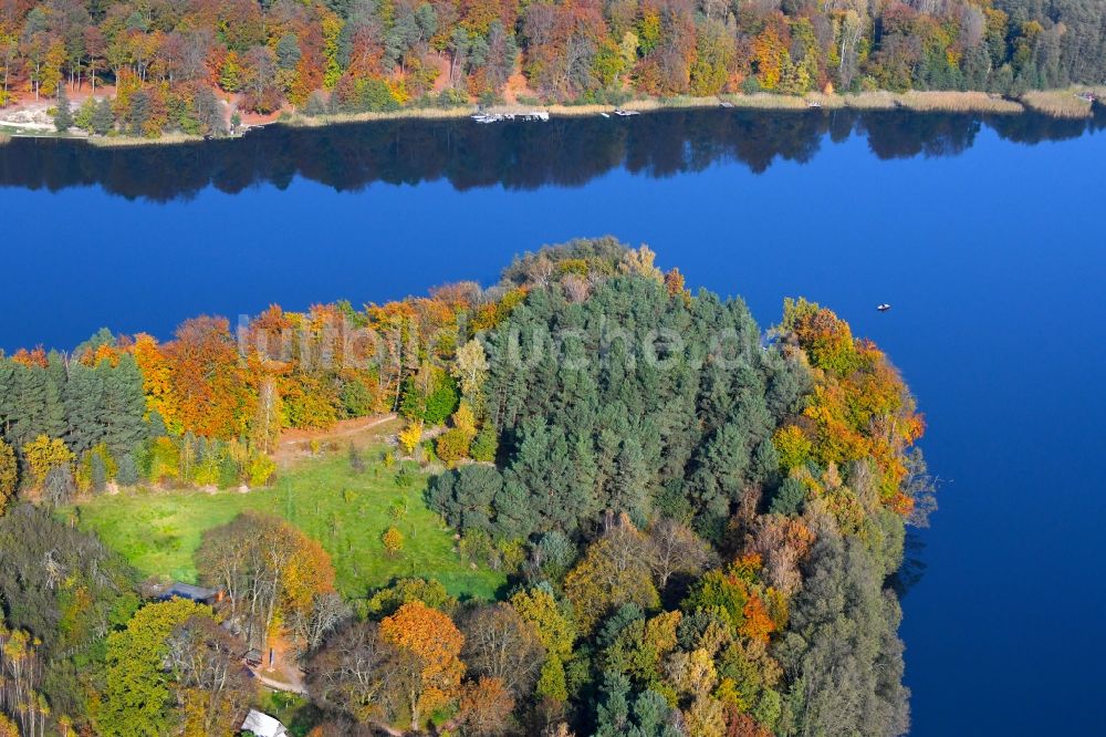 Luftbild Lanke - See- Insel auf dem Liepnitzsee in Lanke im Bundesland Brandenburg, Deutschland