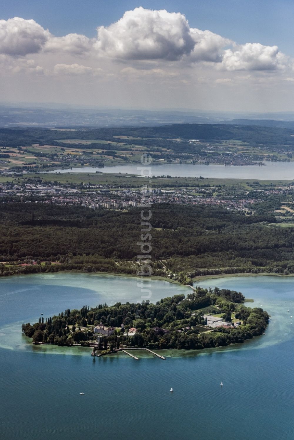 Luftbild Mainau - See-Insel Mainau im Bodensee in Konstanz im Bundesland Baden-Württemberg