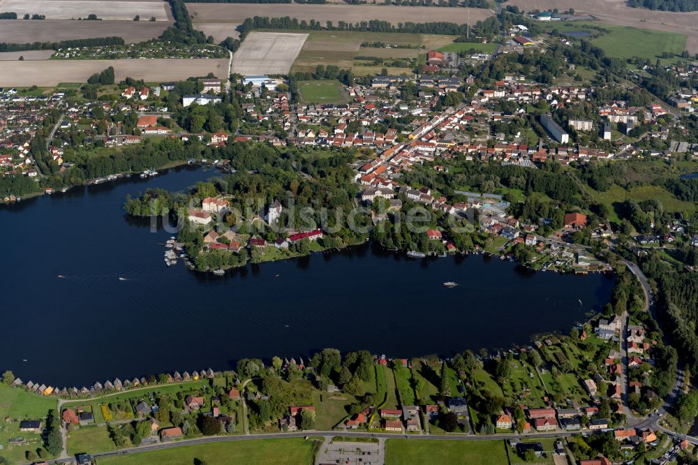 Luftbild Mirow - See- Insel auf dem Mirower See in Mirow im Bundesland Mecklenburg-Vorpommern