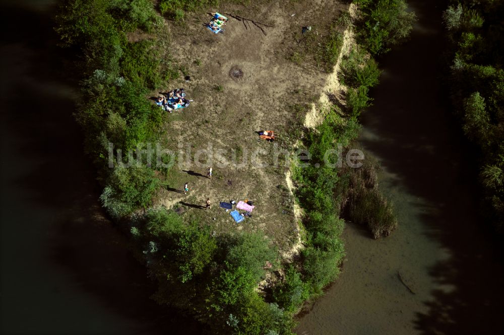 Luftbild Opfingen - See- Insel im Opfinger See in Opfingen im Bundesland Baden-Württemberg, Deutschland