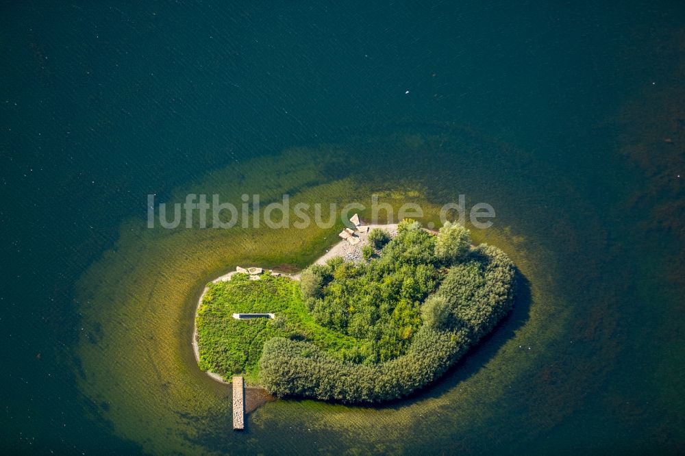 Luftbild Dortmund - See- Insel auf dem Phoenix See in Dortmund im Bundesland Nordrhein-Westfalen