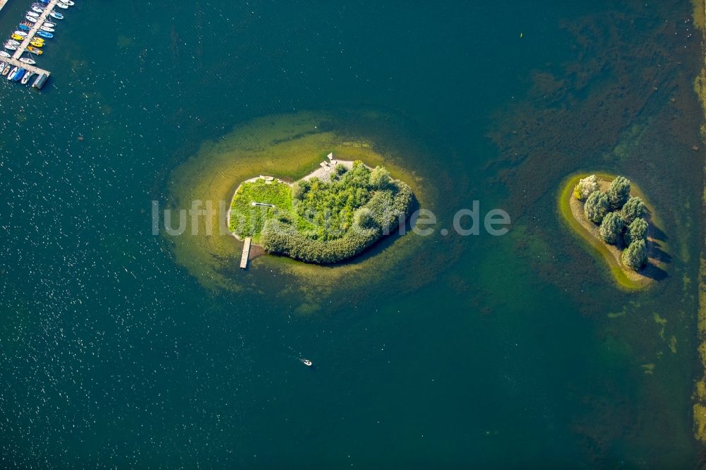 Luftaufnahme Dortmund - See- Insel auf dem Phoenix See in Dortmund im Bundesland Nordrhein-Westfalen