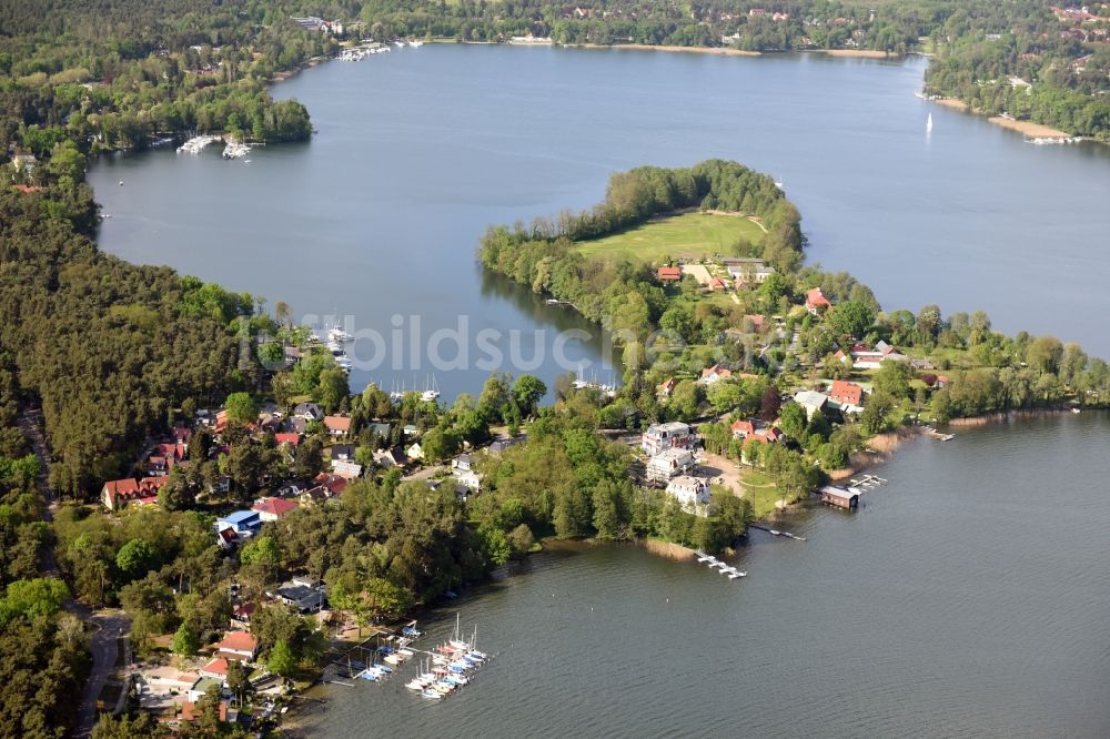 Luftbild Bad Saarow - See- Insel auf dem Scharmützelsee in Bad Saarow im Bundesland Brandenburg