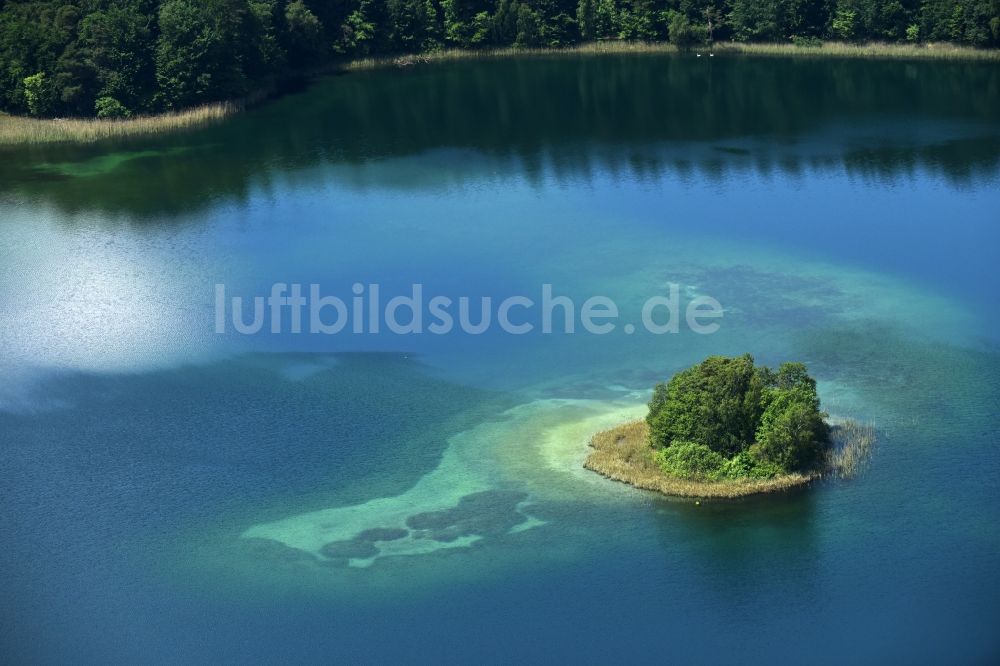 Luftbild Heimland - See- Insel auf dem See Großer Wummsee in Heimland im Bundesland Brandenburg