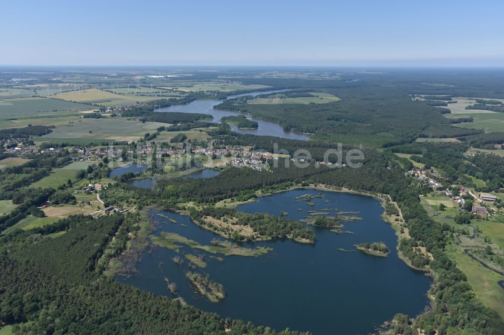 Luftaufnahme Zehdenick - See- Uferbereich Marieenthaler See in Zehdenick im Bundesland Brandenburg