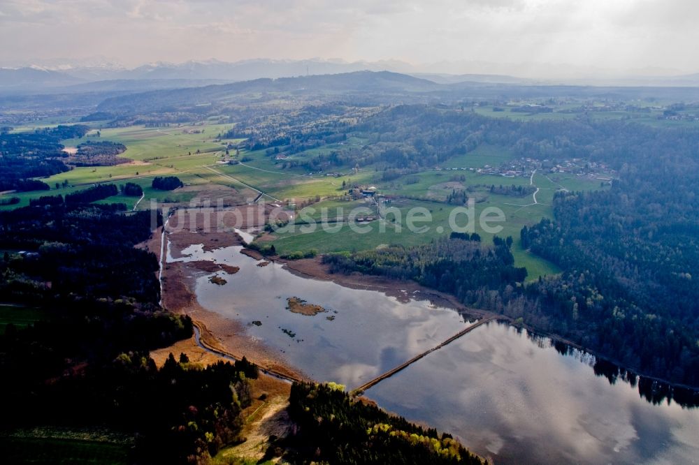 Luftbild Wessobrunn - See- Uferbereiche des Zellsee im Ortsteil Zellsee in Wessobrunn im Bundesland Bayern