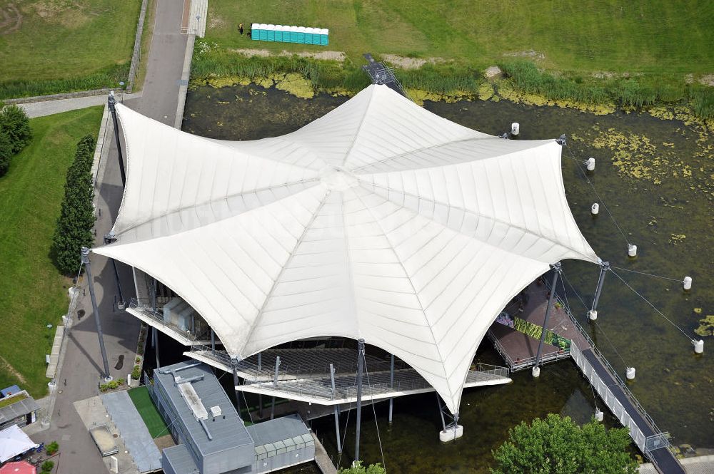 Magdeburg aus der Vogelperspektive: Seebühne im Elbauenpark