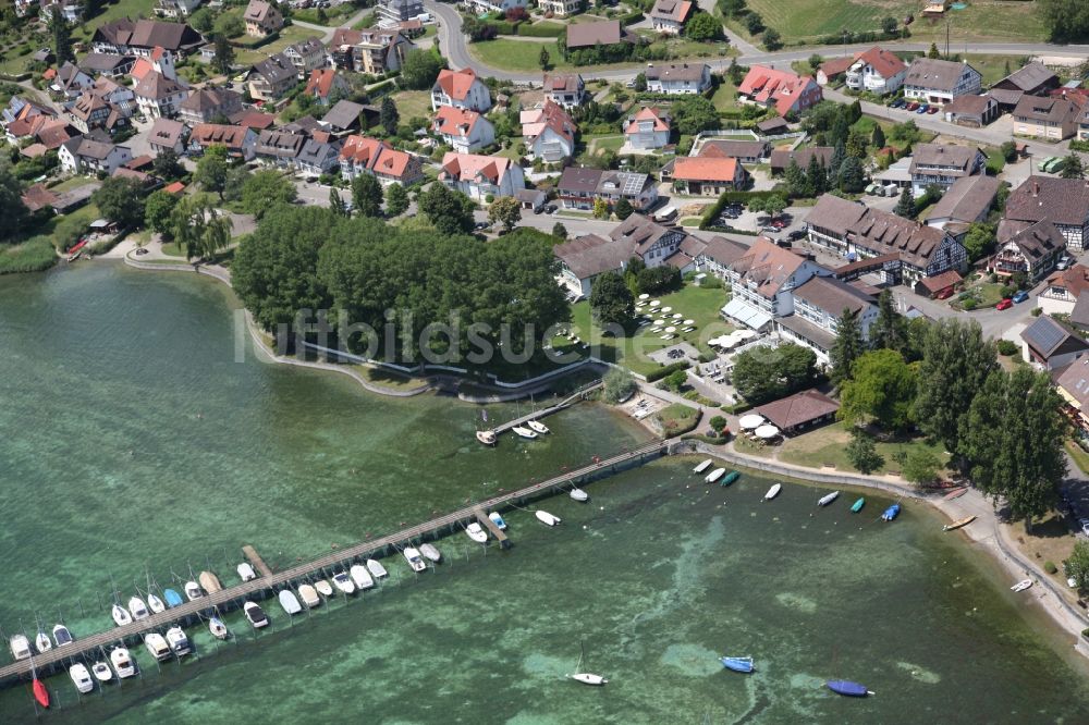 Hemmenhofen-Gaienhofen aus der Vogelperspektive: Seebrücke Gaienhofen Hemmenhofen im Bundesland Baden-Württemberg