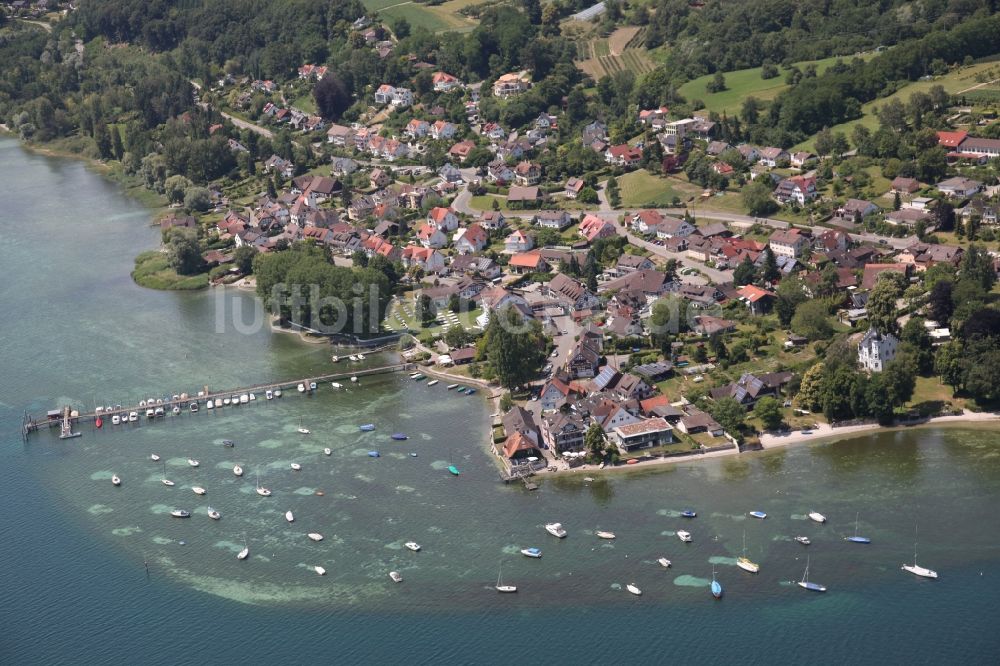 Luftaufnahme Hemmenhofen-Gaienhofen - Seebrücke Gaienhofen Hemmenhofen im Bundesland Baden-Württemberg