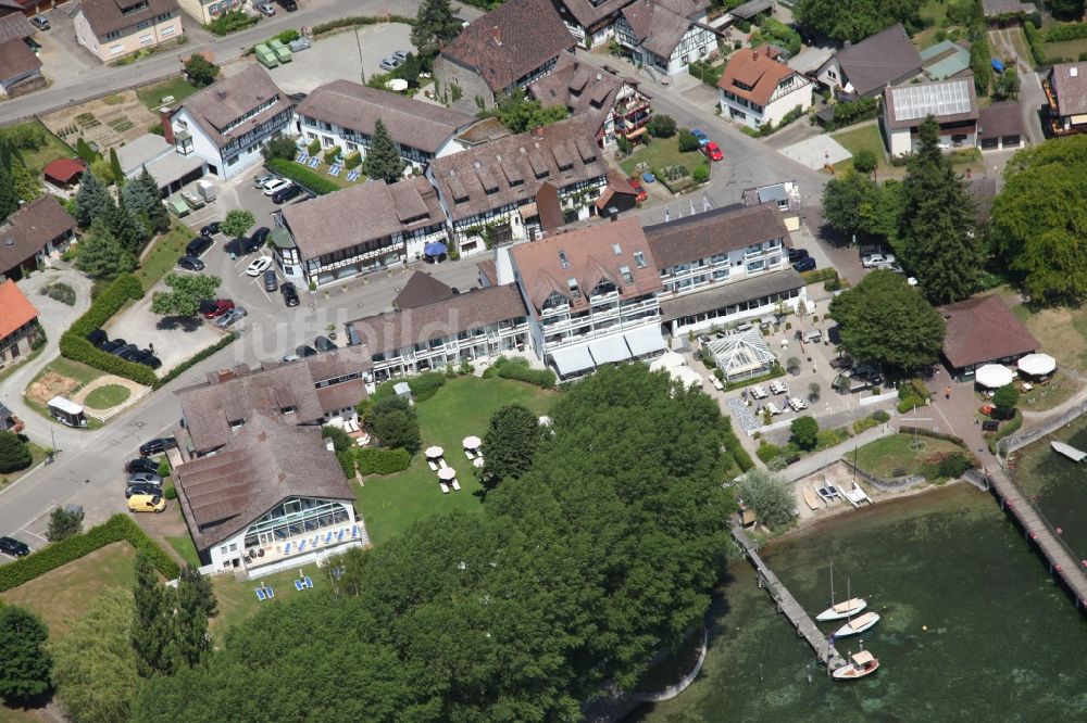 Hemmenhofen-Gaienhofen aus der Vogelperspektive: Seebrücke Gaienhofen Hemmenhofen im Bundesland Baden-Württemberg