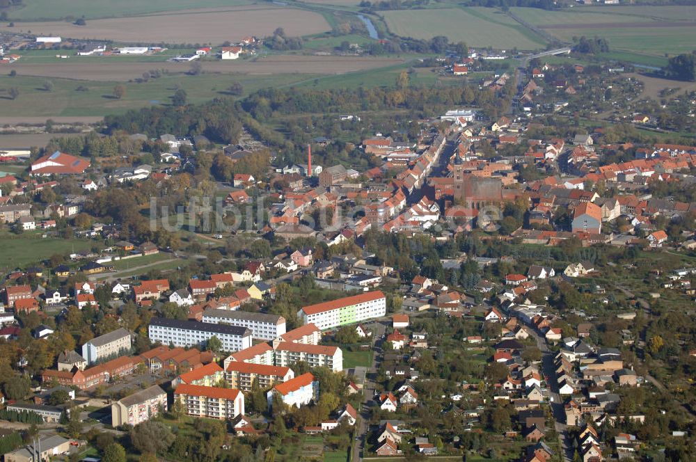 Seehausen von oben - Seehausen mit der St. Petri Kirche