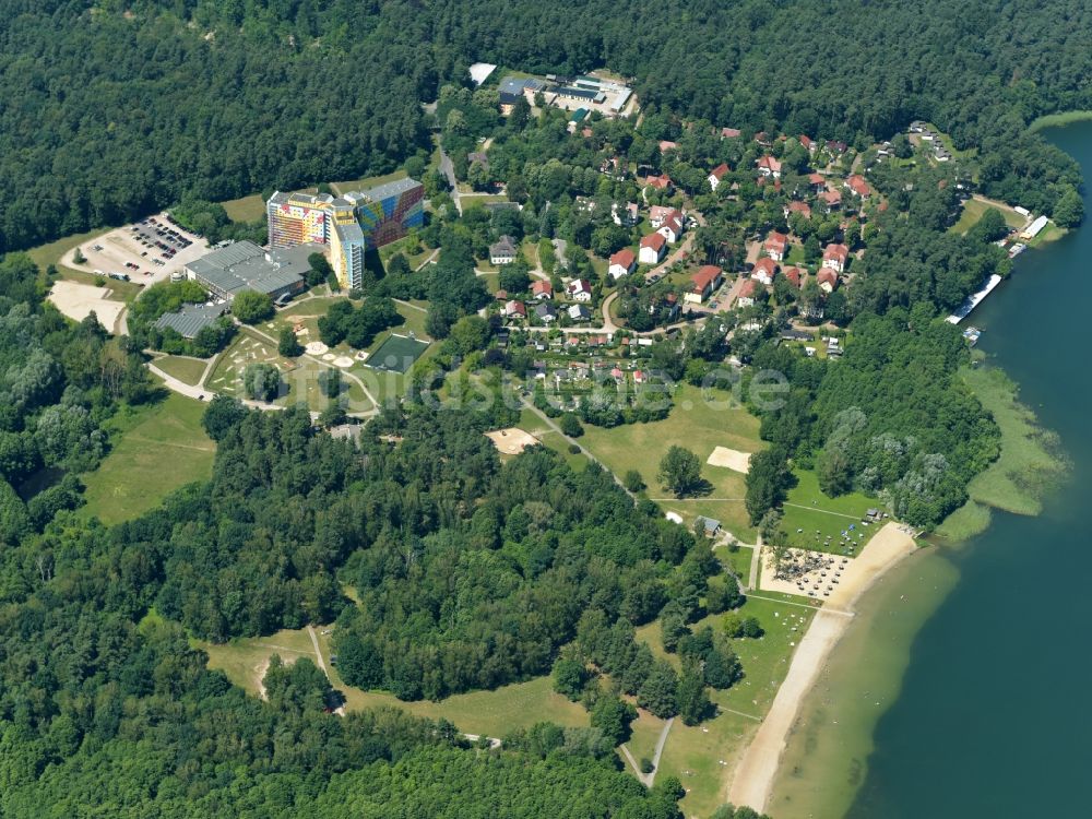 Templin von oben - Seehotel in Templin im Bundesland Brandenburg