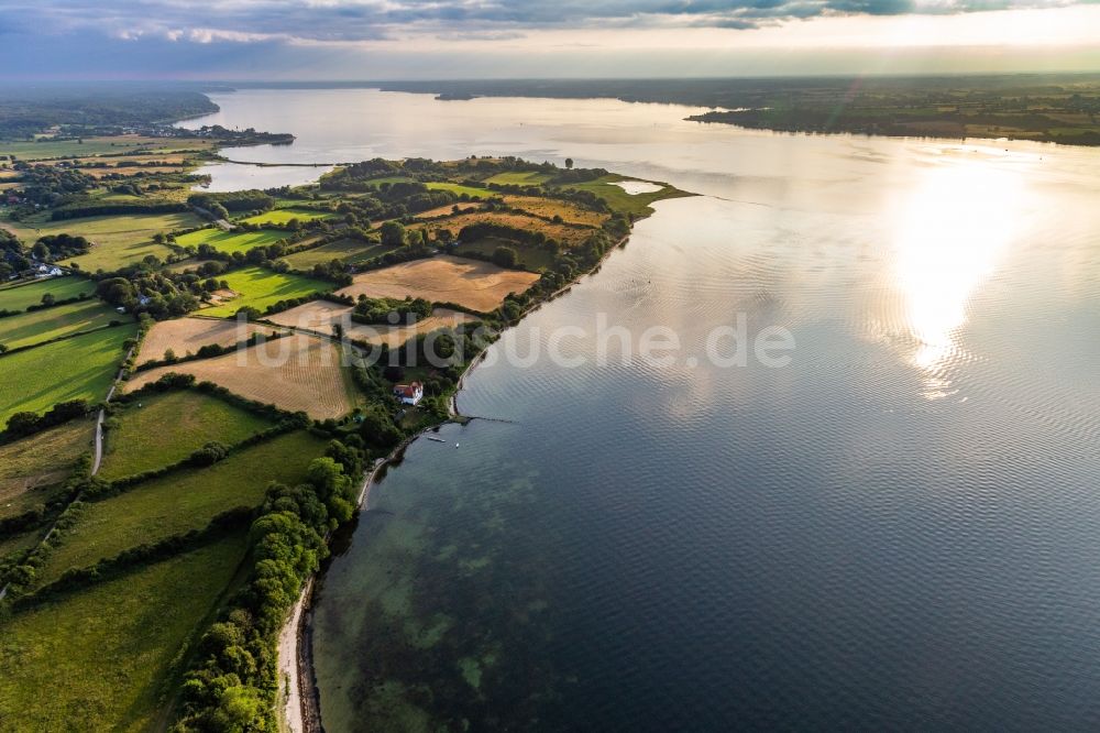 Glücksburg von oben - Seemansgrab und Holnis Spitze in Glücksburg (Ostsee) im Bundesland Schleswig-Holstein