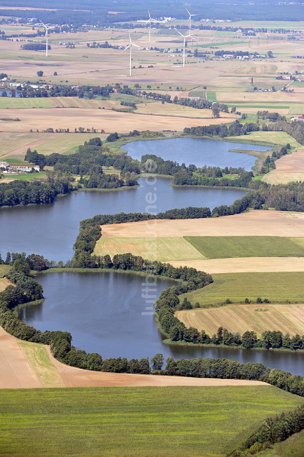 WONGROWITZ / WAGROWIEC aus der Vogelperspektive: Seen bei Wongrowitz / Paulsfeld inmitten der Chodzieskie - Seenplatte in der Woiwodschaft Großpolen