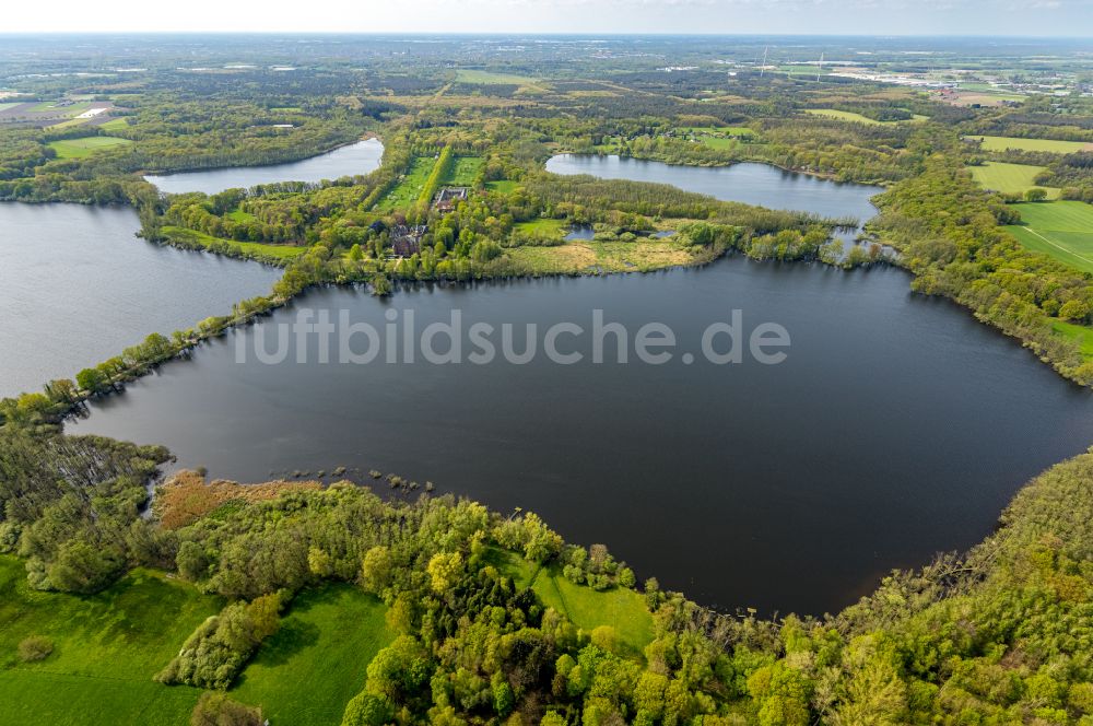 Luftbild Nettetal - Seen- Kette und Uferbereiche des Sees Großer De Wittsee - Krickenbecker Seen in Nettetal im Bundesland Nordrhein-Westfalen, Deutschland