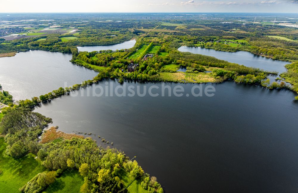 Luftaufnahme Nettetal - Seen- Kette und Uferbereiche des Sees Großer De Wittsee - Krickenbecker Seen in Nettetal im Bundesland Nordrhein-Westfalen, Deutschland