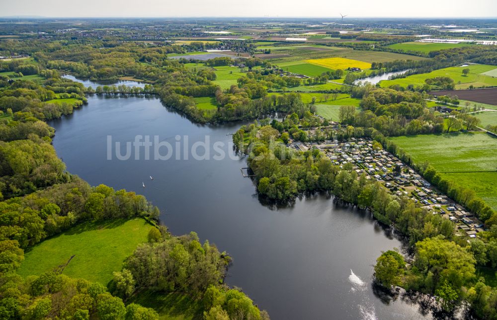 Luftbild Nettetal - Seen- Kette und Uferbereiche des Sees Großer De Wittsee - Krickenbecker Seen in Nettetal im Bundesland Nordrhein-Westfalen, Deutschland