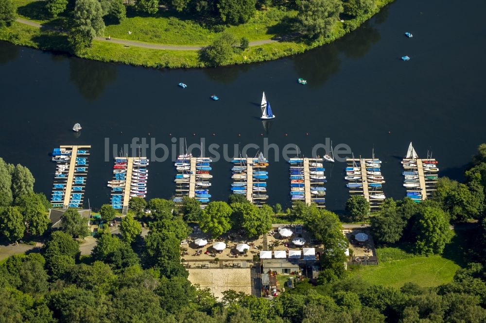 Luftbild Bochum - Segelbootanleger am Ufer des Kemnader See - Stausee bei Bochum in Nordrhein-Westfalen