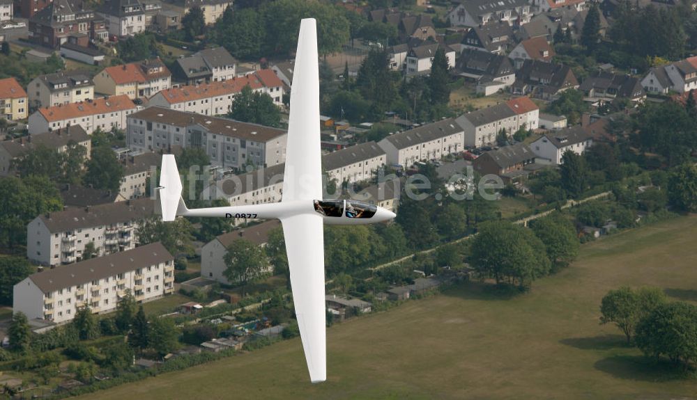 Hamm von oben - Segelflugzeug ASW21 über der Hammer Innenstadt