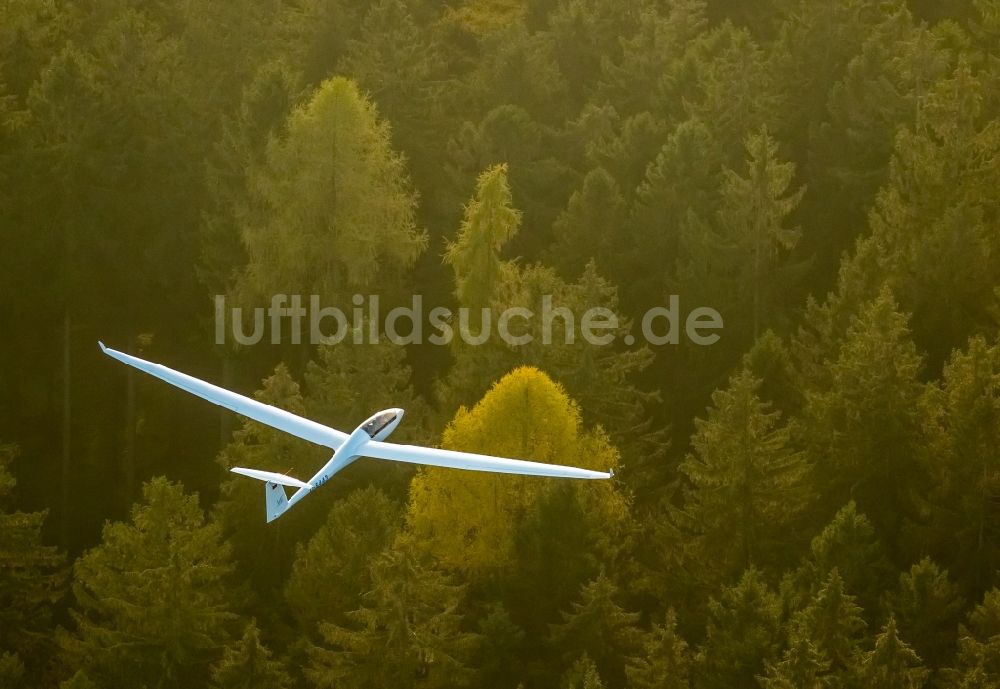 Luftaufnahme Hamm - Segelflugzeug Duo Discus im Fluge über dem Luftraum in Hamm im Bundesland Nordrhein-Westfalen