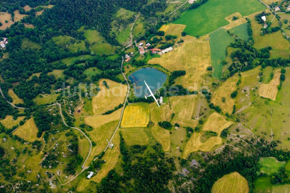 Chorges aus der Vogelperspektive: Segelflugzeug im Fluge über dem Luftraum in Chorges in Provence-Alpes-Cote d'Azur, Frankreich