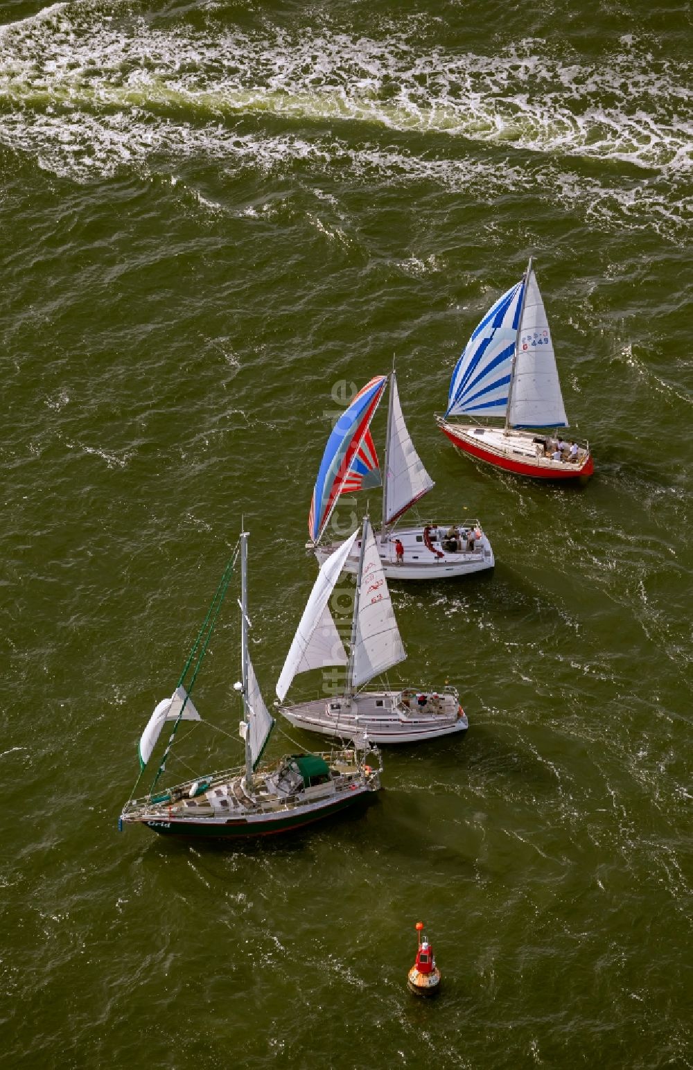 Dorsten von oben - Segelregatta bei Middelhagen auf der Insel Rügen in Mecklenburg-Vorpommern