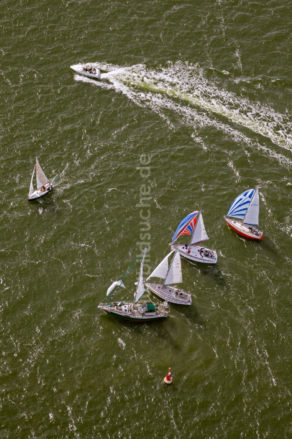 Dorsten aus der Vogelperspektive: Segelregatta bei Middelhagen auf der Insel Rügen in Mecklenburg-Vorpommern