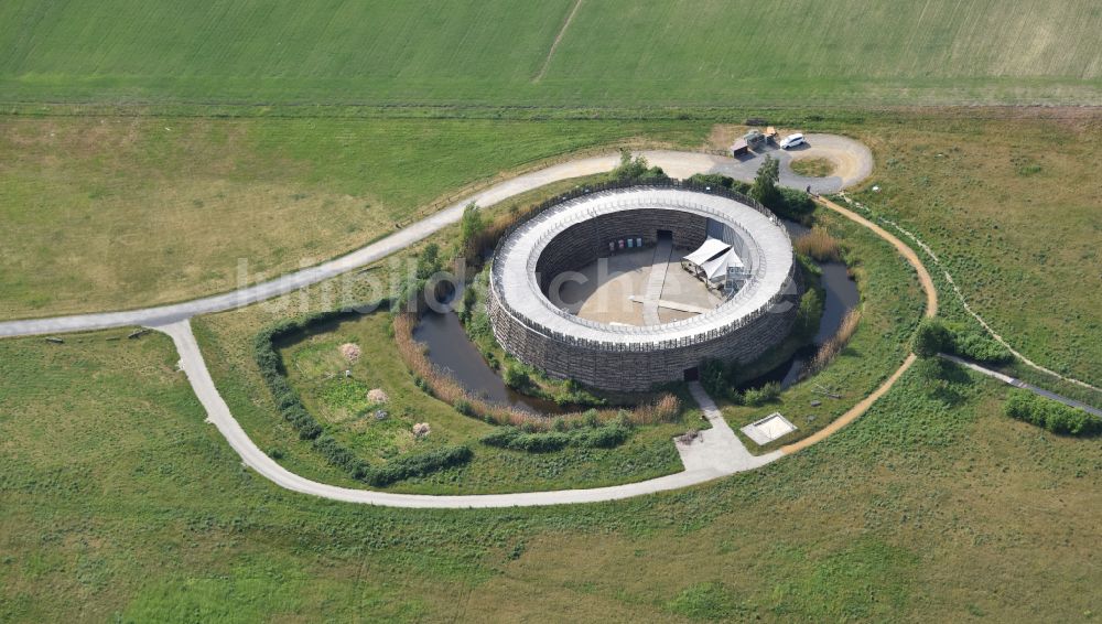 Luftaufnahme Vetschau Spreewald - Sehenswürdigkeit Slawenburg Raddusch in Vetschau Spreewald im Bundesland Brandenburg, Deutschland