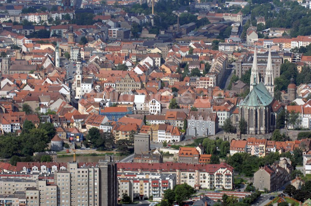 Görlitz / Zgorzelec aus der Vogelperspektive: Sehenswürdigkeiten in Zgorzelec / Görlitz