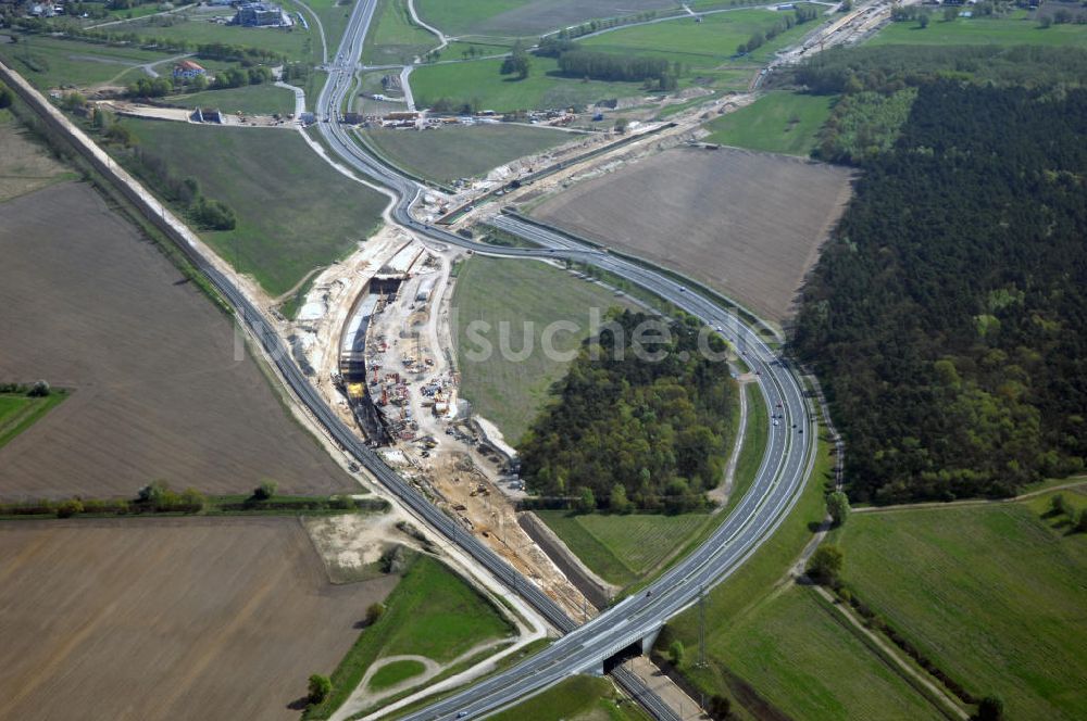 Luftbild SELCHOW - Selchower Kurve der Deutschen Bahn beim Anschluß des Flughafens Schönefeld BBI