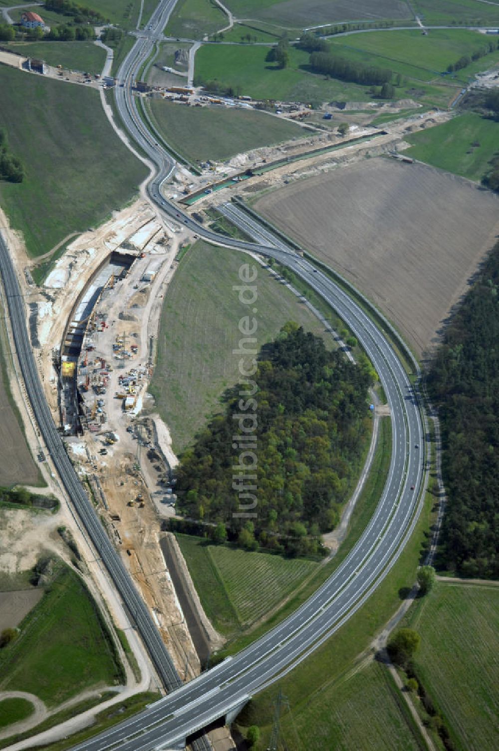 Luftbild SELCHOW - Selchower Kurve der Deutschen Bahn beim Anschluß des Flughafens Schönefeld BBI