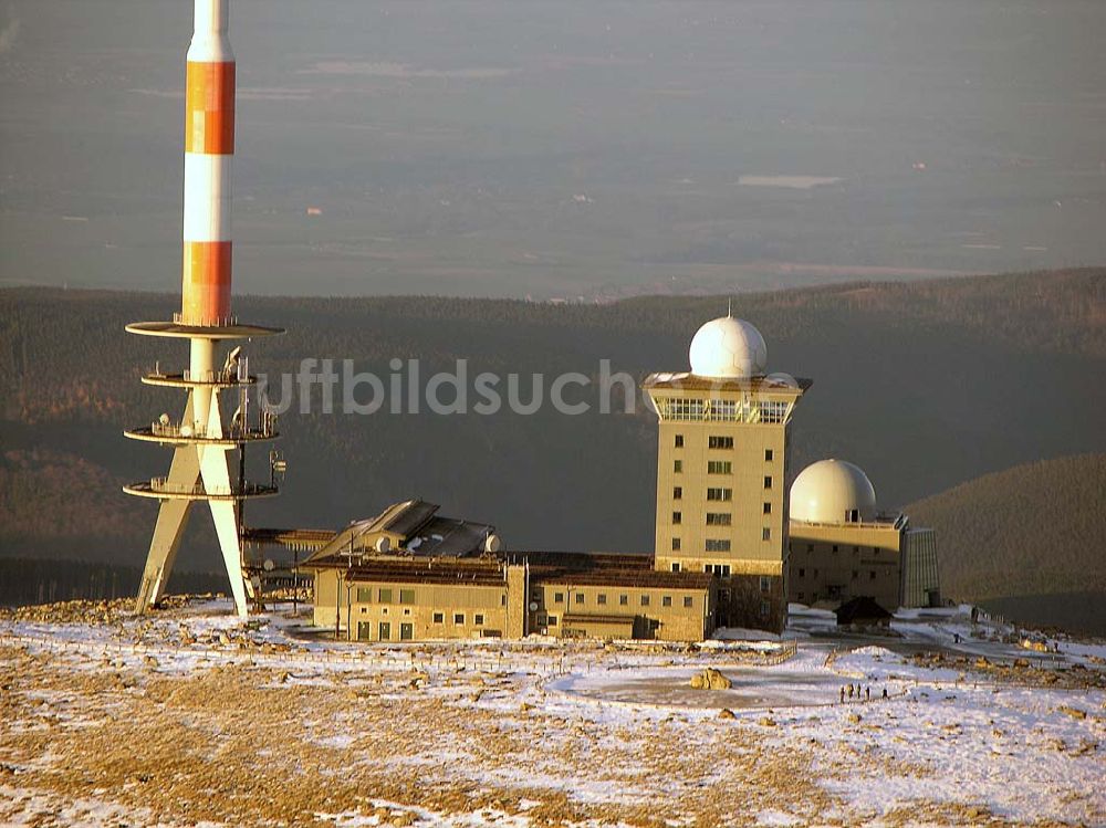 Luftbild Brocken / Harz - Sendeanlagen auf dem Brocken der Deutsche Telekom AG