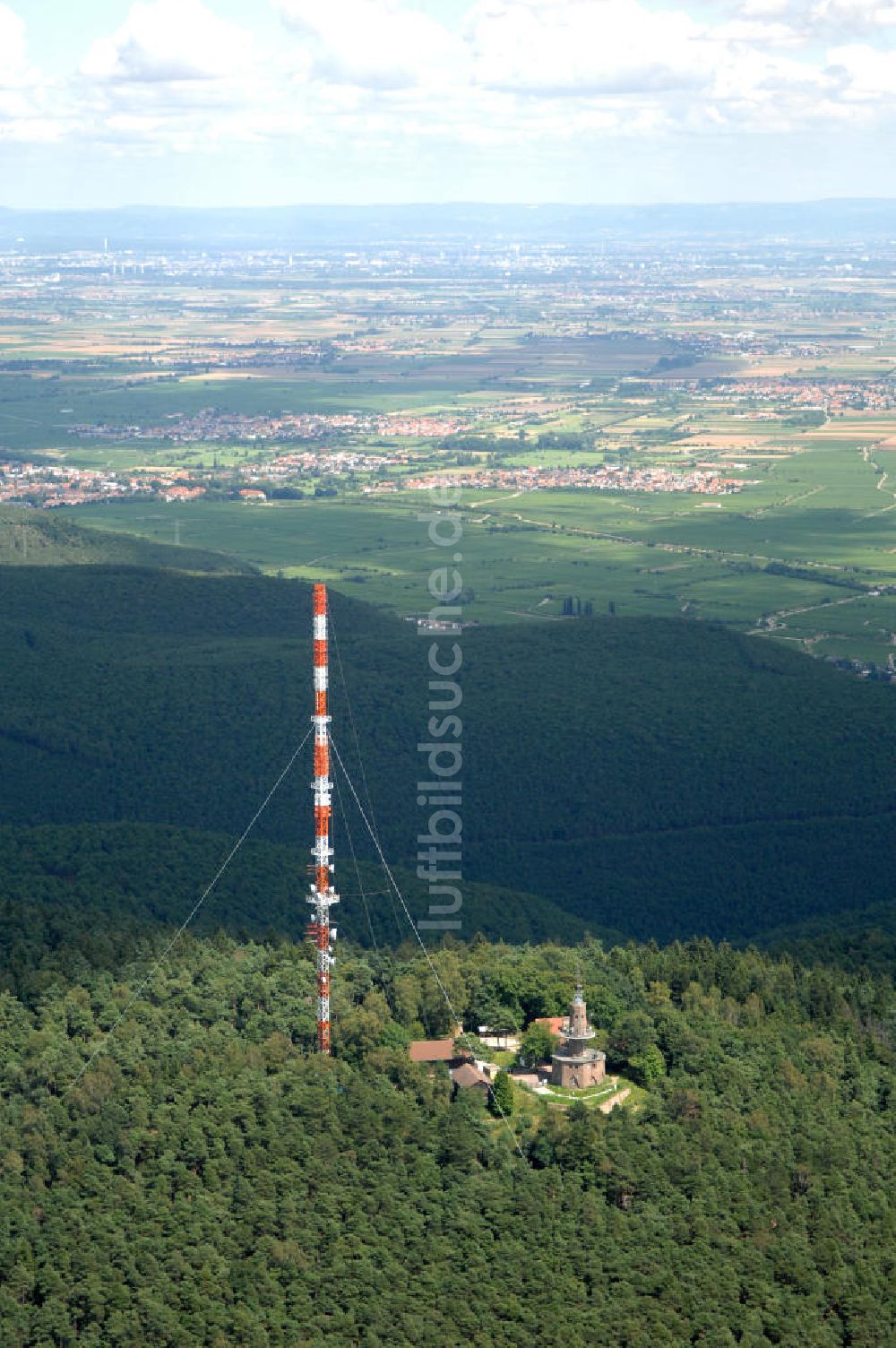 Luftaufnahme Neustadt an der Weinstrasse - Sendemast bei Neustadt an der Weinstrasse