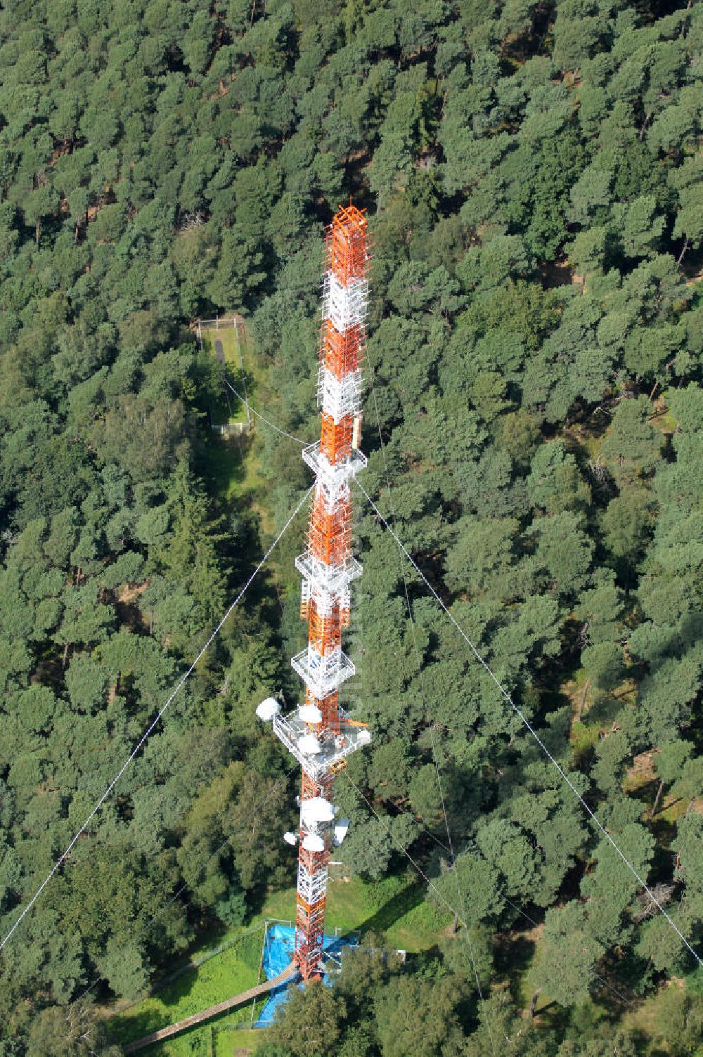 Neustadt an der Weinstrasse von oben - Sendemast bei Neustadt an der Weinstrasse