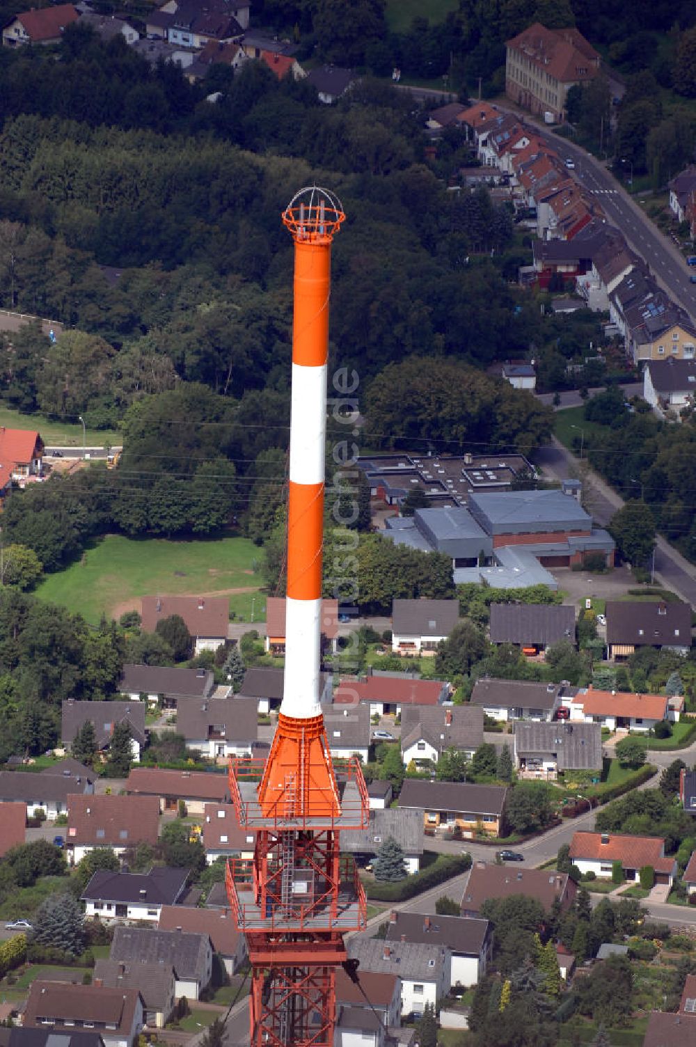 Riegelsberg von oben - Sendemast bei Riegelsberg