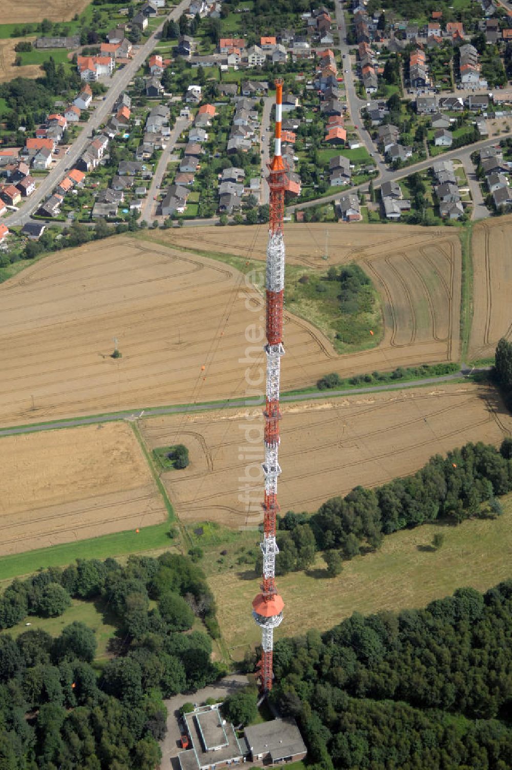 Riegelsberg aus der Vogelperspektive: Sendemast bei Riegelsberg