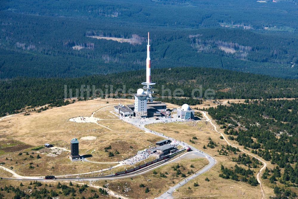 Wernigerode aus der Vogelperspektive: Sendemast auf dem Brocken im Bundesland Sachsen-Anhalt