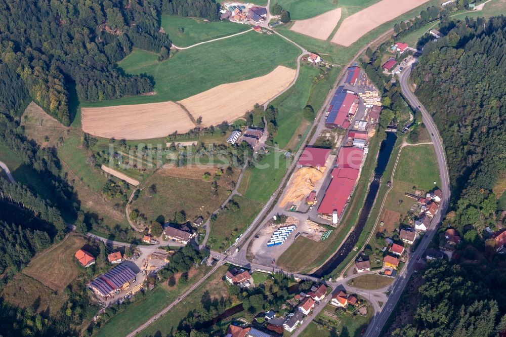 Luftbild Oppenau - Sägewerk Sägewerk Lehmann GmbH & Co. KG und Renchtalholz GmbH im Renchtal im Ortsteil Ibach in Oppenau im Bundesland Baden-Württemberg, Deutschland