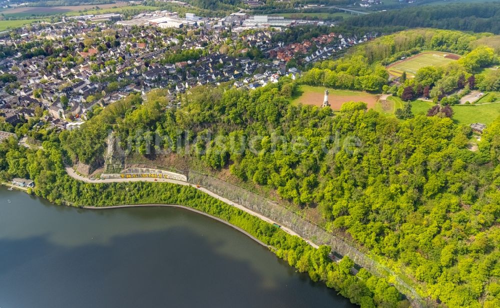 Luftaufnahme Wetter (Ruhr) - Sicherungsarbeiten an der Felsen- und Berglandschaft in Wetter (Ruhr) im Bundesland Nordrhein-Westfalen, Deutschland