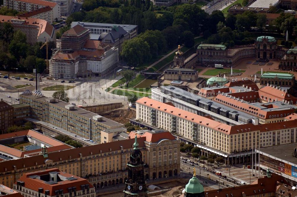 Luftbild DRESDEN - Sicht auf die Wilsdruffer Straße und Postplatz (Dresden)