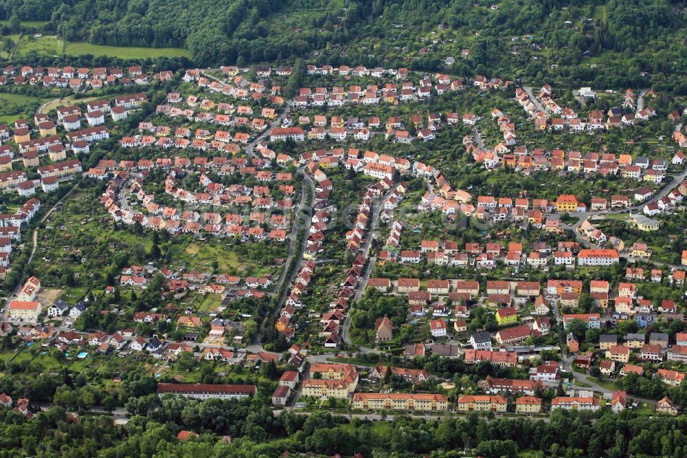 Luftaufnahme Jena - Siedlung Schlegelsberg im Ortsteil Wenigenjena in Jena im Bundesland Thüringen