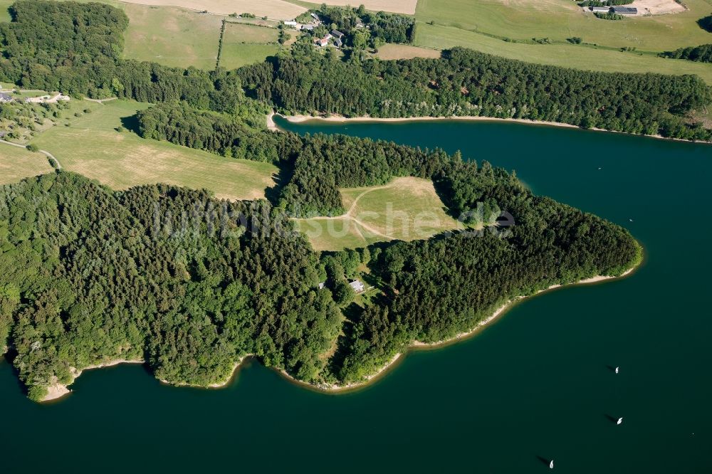 Luftbild Hückeswagen - Siedlungen am Ufer der Wupper an entlang der Bevertalsperre im Oberbergischen Kreis bei Hückeswagen im Bundesland Nordrhein-Westfalen