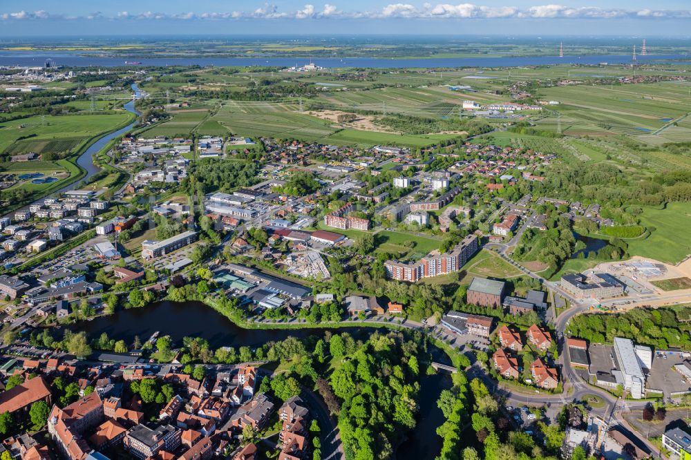 Stade aus der Vogelperspektive: Siedlungsgebiet Altländer Viertel in Stade im Bundesland Niedersachsen, Deutschland